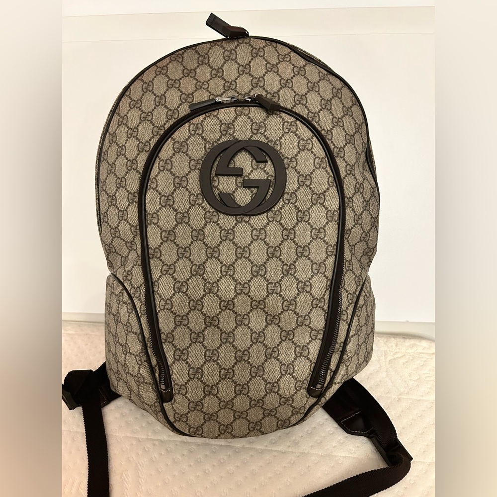 Gucci GG  Monogram Interlocking G Unisex Backpack